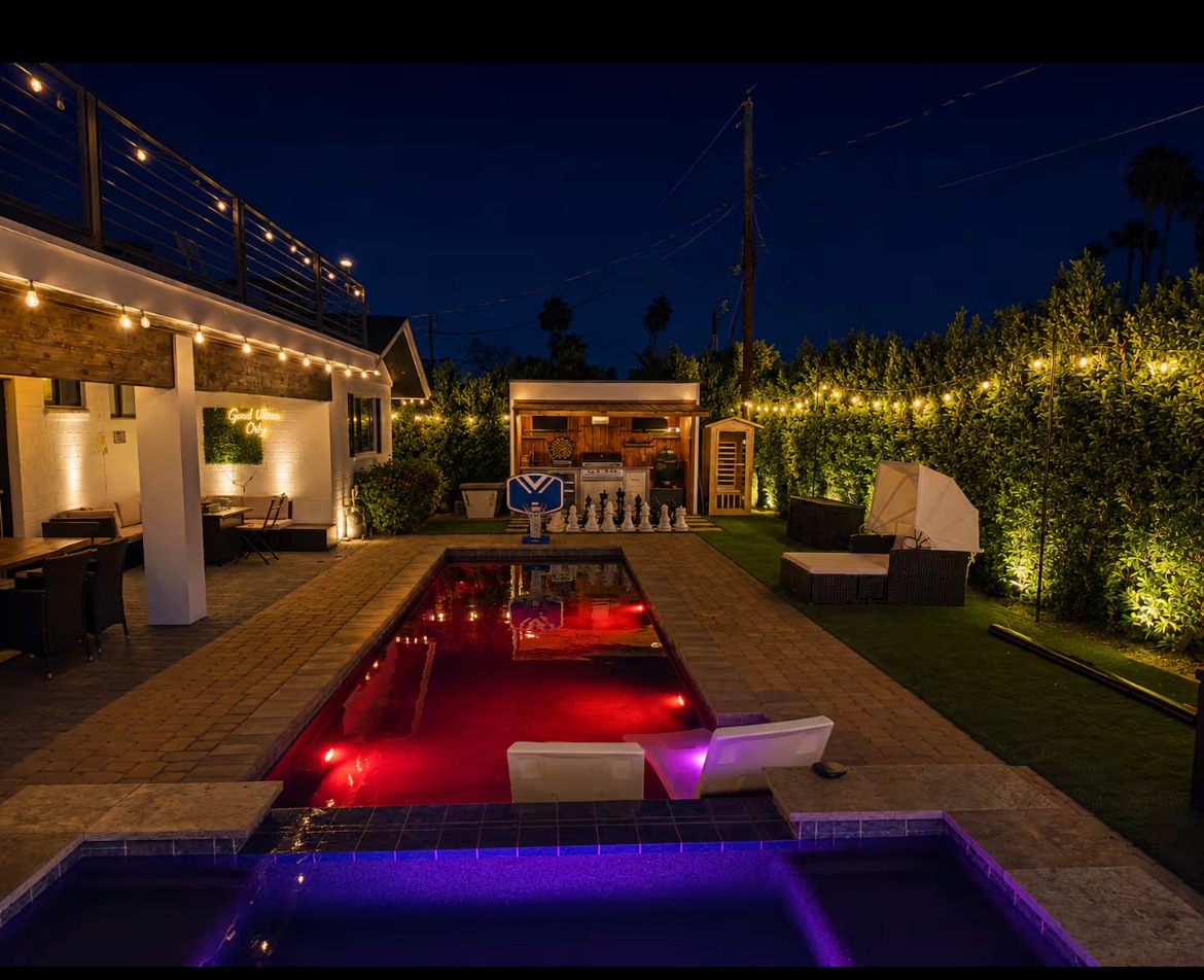 Casa Bonita pool at night